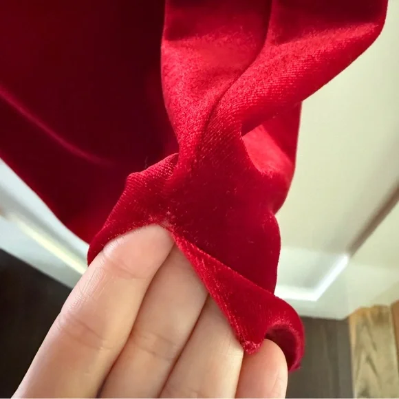 Gorgeous Zara Deep Red Velvet Dress - Picture 6 of 8